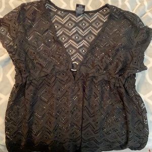 Black Sheer Bathing Suit Coverup